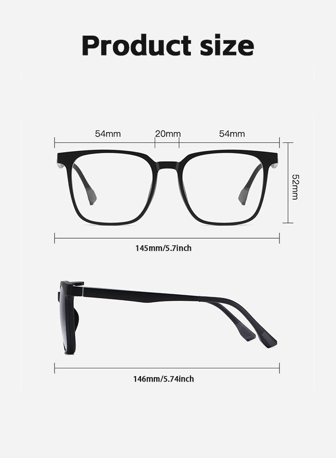 3 In 1 Magnetic Polarized Clip-On Sunglasses Set, Blue Light Blocking Glasses with Magnetic Polarized Lenses and Magnetic Night Vision Lenses, Versatile Glasses for Men and Women for Day and Night - Image 2